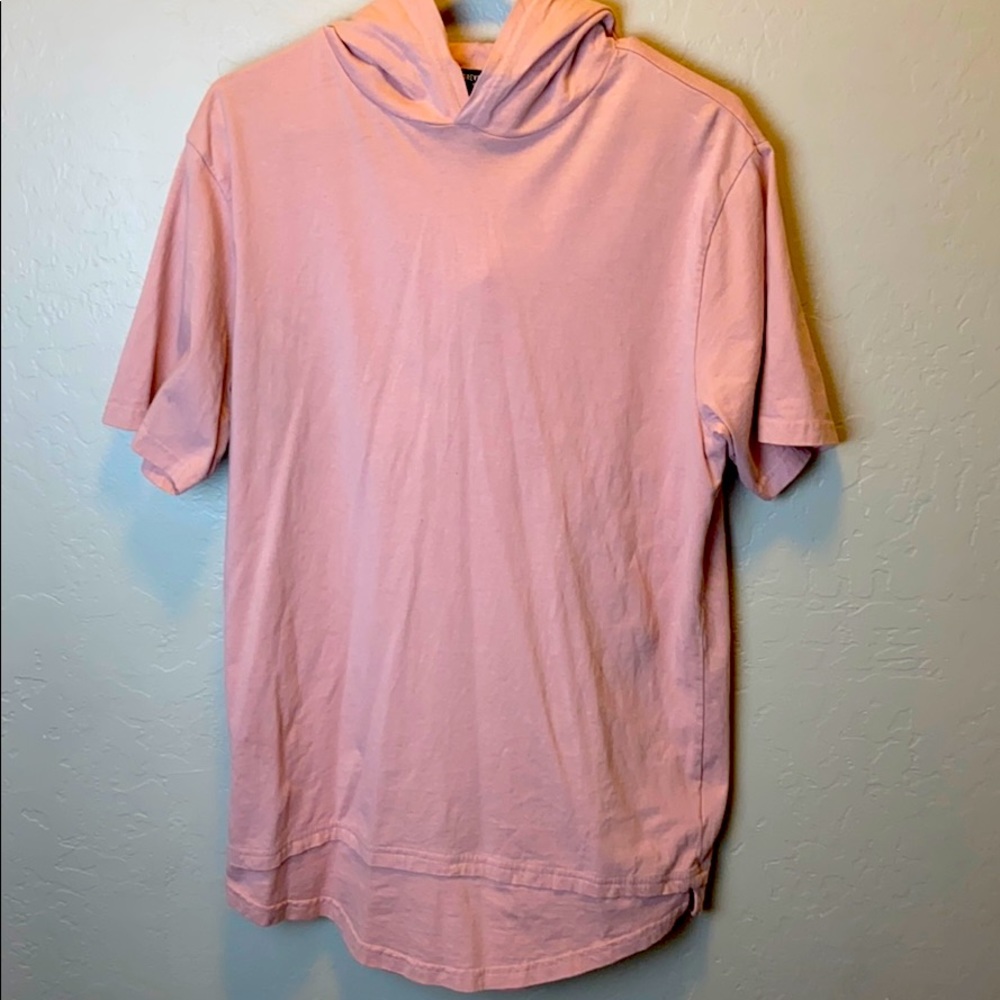 Pink short sleeve hoodie